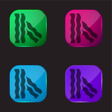 Pastırma dört renkli cam düğme simgesi