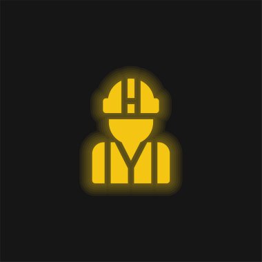 Mimar sarı parlak neon simgesi