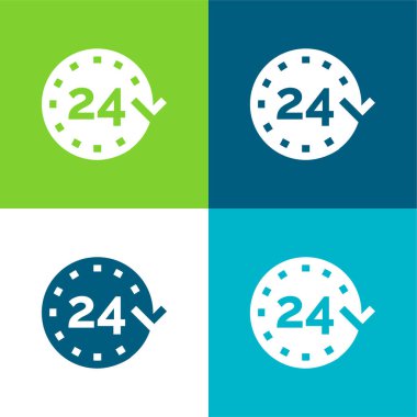 24 Saat Düz Renk en az simge seti