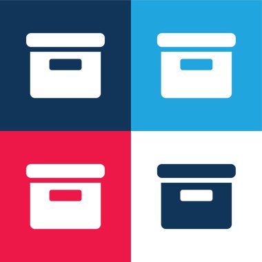 Arşiv İçi Dolu Kutu mavi ve kırmızı En az dört renk simgesi