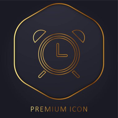 Alarm Saati altın çizgi premium logosu veya simgesi