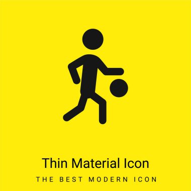 Basketbol oyuncusu silueti ile top minimum sarı malzeme simgesi