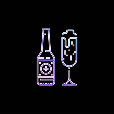 Beer blue gradient vector icon clipart