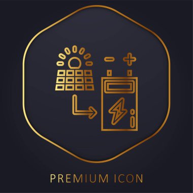 Pil altın çizgisi prim logosu veya simgesi