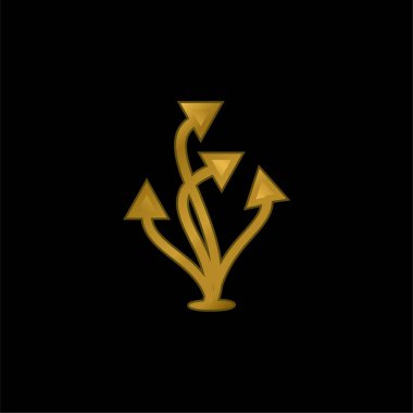 Yükselen Oklar Grubu altın kaplama metalik simge veya logo vektörü