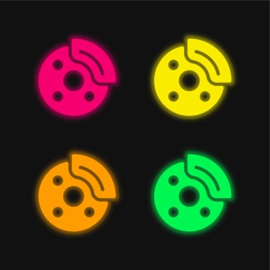 Parlayan dört renk neon vektör simgesini kır