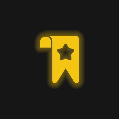 Yer imi sarı parlak neon simgesi