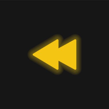 Ters sarı parlak neon simgesi
