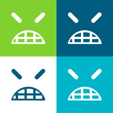 Kapalı Gözlerle Kızgın Duygu Meydanı Yüzü En az dört renk simgesi