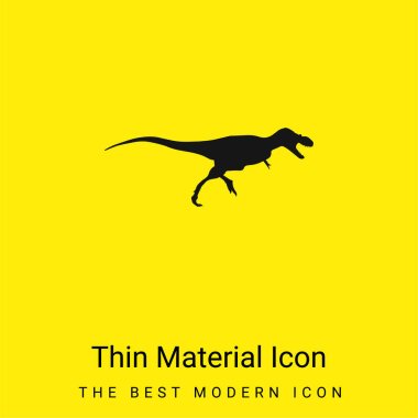 Albertosaurus Dinosaur Side View Shape minimal bright yellow material icon clipart