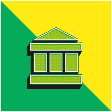 Yeşil ve sarı modern 3D vektör simgesi logosu