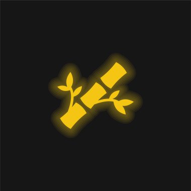 Bambu sarısı parlak neon simgesi