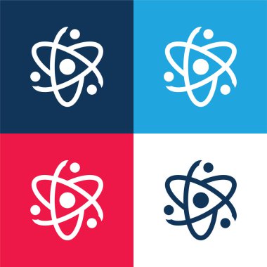Atom mavi ve kırmızı dört renk en küçük simge kümesi
