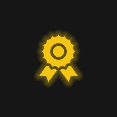 Rozet sarı parlak neon simgesi