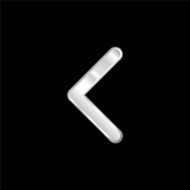 Ok başı İnce Taslak Sol gümüş kaplama metalik simgeye