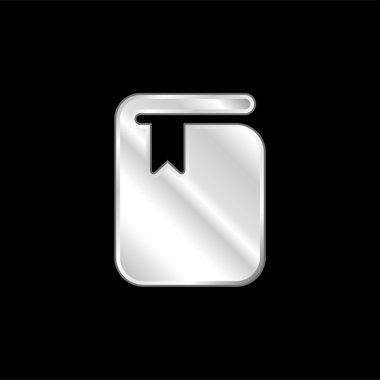 Yer imi gümüş kaplamalı metal simgeli kitap