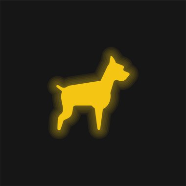 Büyük Köpek sarı parlayan neon ikonu