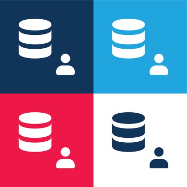 Admin blue and red four color minimal icon set clipart