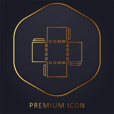 Altın çizgi premium logosunu veya simgesini kutular