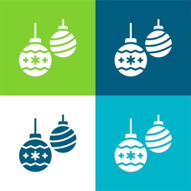 Bauble Düz Renk simgesi seti