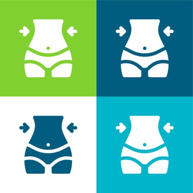 Gövde Düz 4 renk en küçük simge kümesi