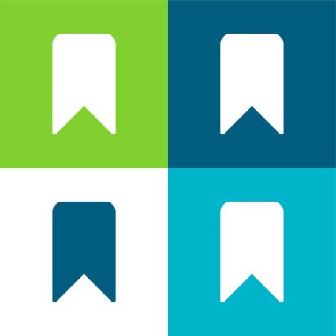 Yer imi Düz 4 renk minimal simgesi seti