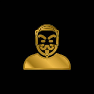 Anonim altın kaplama metalik simge veya logo vektörü