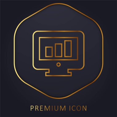 Çubuk Çizelgesi Altın Çizgi prim logosu veya simgesi