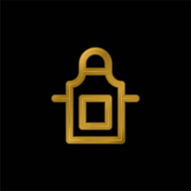 Önlük altın kaplama metalik simge veya logo vektörü