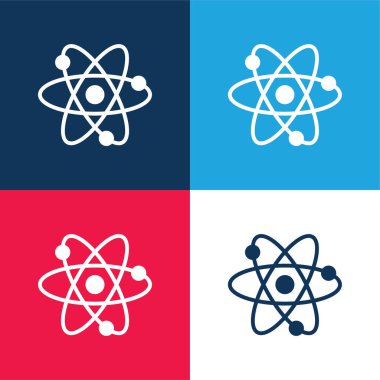 Atom mavi ve kırmızı dört renk en küçük simge kümesi