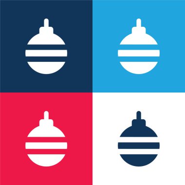 Bauble mavi ve kırmızı dört renk en düşük simge kümesi