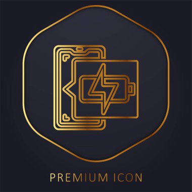 Pil şarjı altın hat prim logosu veya simgesi