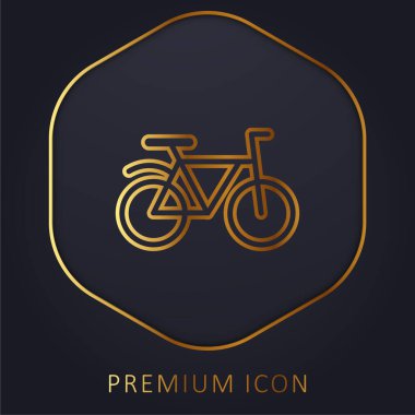 Altın çizgili bisiklet logosu veya simgesi