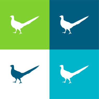 Bird Peasant Animal Shape Flat four color minimal icon set clipart