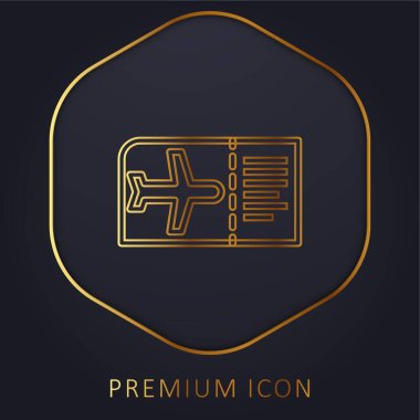 Boarding Pass golden line premium logo or icon clipart