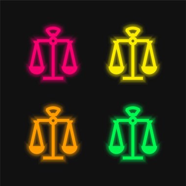 Dört renk parlayan neon vektör simgesi dengesi