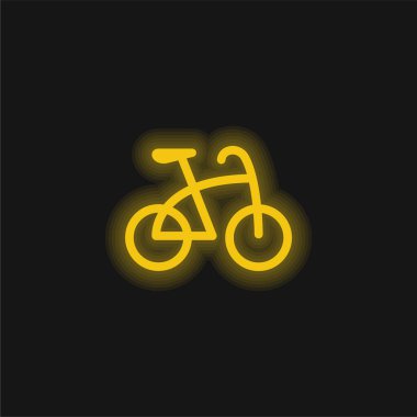 Bisiklet sarı parlayan neon simgesi