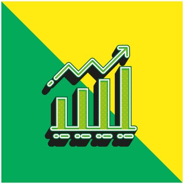 Çubuk Yeşil ve Sarı 3D vektör simgesi logosu