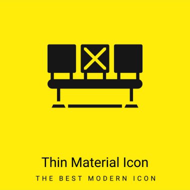 Bench minimal bright yellow material icon clipart