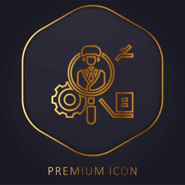 Applicant golden line premium logo or icon clipart