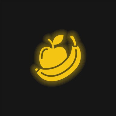 Elma sarısı parlak neon simgesi