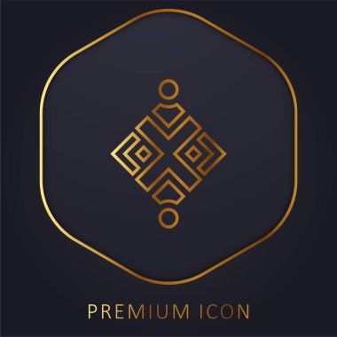 Soyut altın çizgi premium logosu veya simgesi