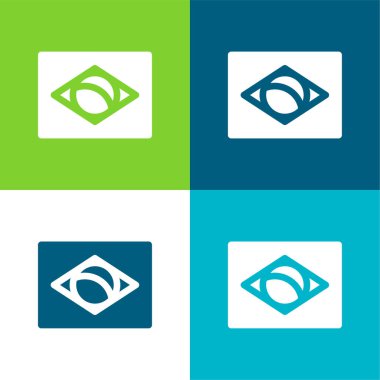 Brezilya mavi ve kırmızı dört renk minimal simge kümesi