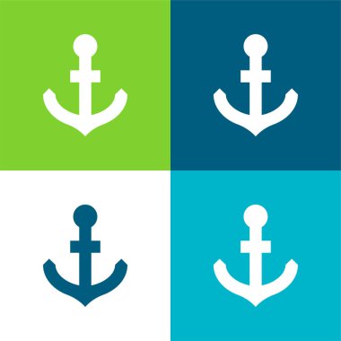 Anchor Düz 4 renk en küçük simge kümesi