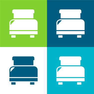 Siyah Yatak Düz 4 renk en küçük simge kümesi