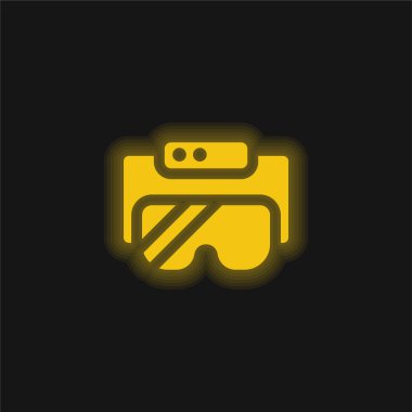 Ar Gözlük Sarı parlak neon simgesi