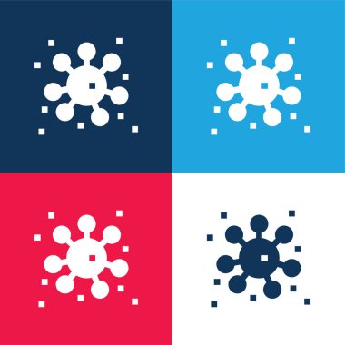 Bakteri mavi ve kırmızı dört renk en az simge kümesi