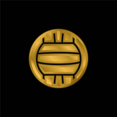 Basketbol topu altın kaplama metalik ikon veya logo vektörü