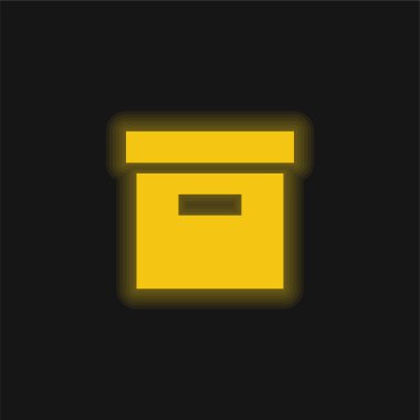 Kutu sarısı parlak neon simgesi