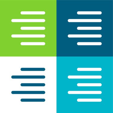 Düz dört renk simgesi setini hizala